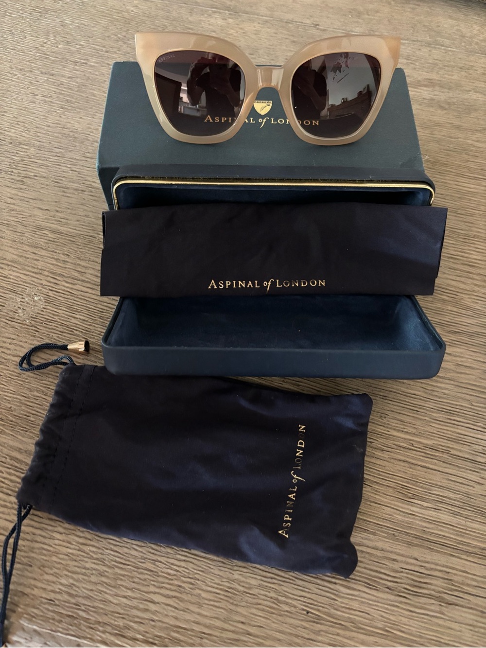 Aspinal of London Women's Nude Cat-Eye Sunglasses